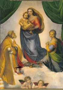 Kunstpostkarte - Raffael Santi: Sixtinische Madonna / Vollbild - Picture 1 of 1