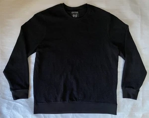 Guess Textured Pullover Sweatshirt Black Size XL Crew Neck Casual Long Sleeve - Picture 1 of 14