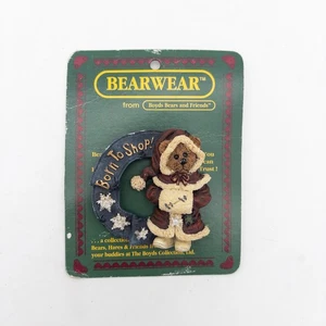 Prendedor 1995 Boyds Bears & Friends Bearwear "Bailey...Born To Shop" #26016 ~ Retirado - Imagen 1 de 4