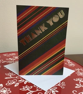 Black Red Gold Thank You Appreciation Appreciate Note Cards Hallmark - Set of 7 - Picture 1 of 3