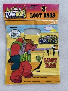 Vintage 1993 New NOS Sealed Cowboys Of Moo Mesa 8 Loot Party Bags #17113 - Picture 1 of 7