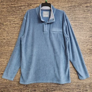 Free Fly Fleece Performance Bamboo 1/4 Snap Pullover Sweater Men's Size XL Blue - Picture 1 of 10