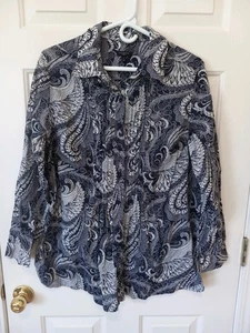 TALBOTS Woman Long Sleeve Button Casual Career Everyday Resort Top Size X - Picture 1 of 4