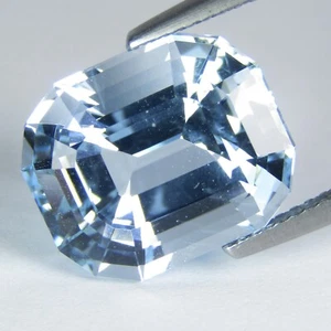 8.18Cts Fabulous Natural Sky Blue Topaz Cushion Custom Cut Gemstone From Brazil - Picture 1 of 4
