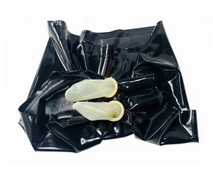 Pantias de goma de látex para mujer con dos fundas cintura alta 0,4 mm hechas a medida - Imagen 1 de 8