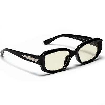 Black Clear Tint Retro Trendy Rectangle Men Women Square Frame Trendy Glasses - Image 1 of 4