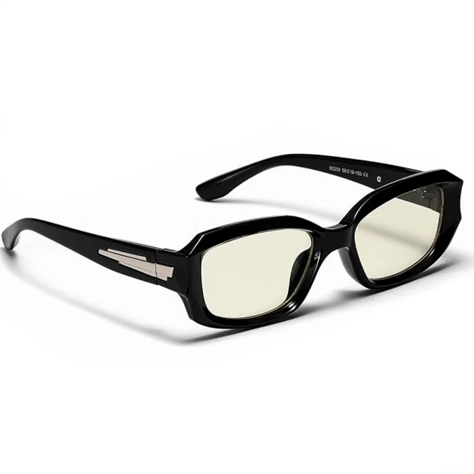 Black Clear Tint Retro Trendy Rectangle Men Women Square Frame Trendy Glasses - Image 1 of 4