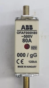ABB 80A SICHERUNG OFAF000H80 HRC Sicherungseinsatz Größe NH000, gG - Bild 1 von 7