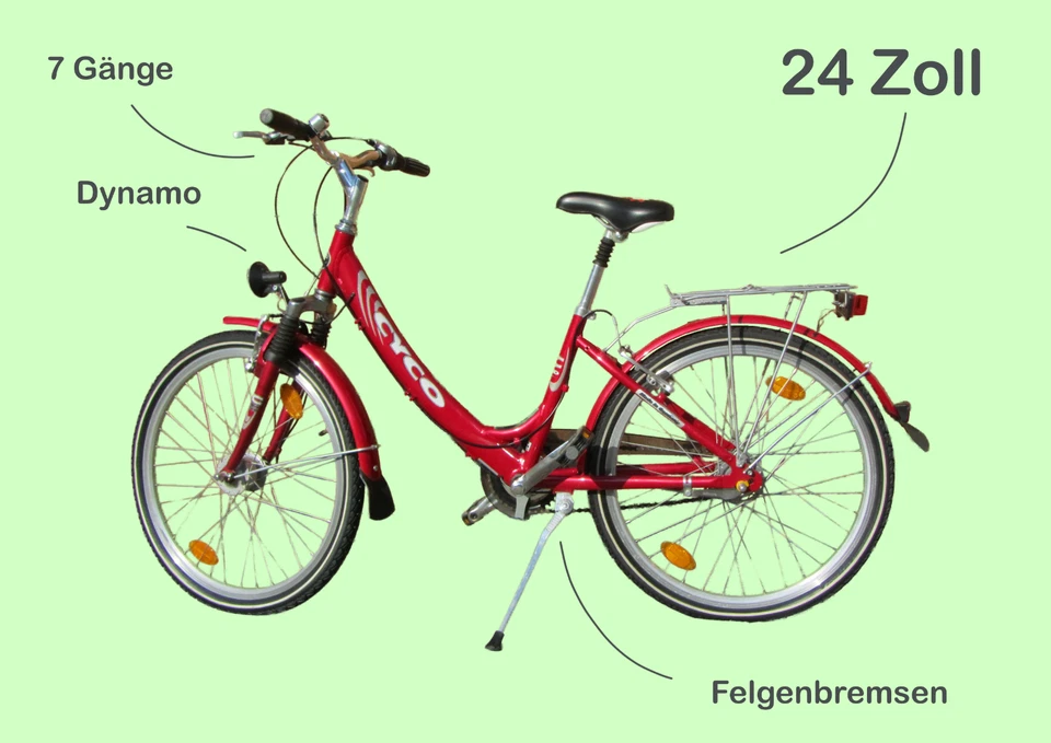 CYCO Kinder/Jugend/Mädchen Fahrrad rot, 24 Zoll, top Zustand - Bild 1 von 4