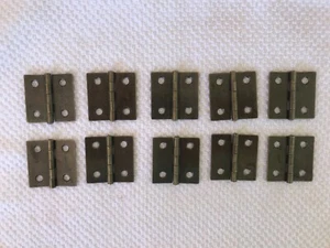 ~Antique Brass~🚪Butt Hinge- 10 Hinge Lot- 1-1/2" x 1-1/2"  W/ matching screws💥 - Picture 1 of 5