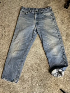 VTG Carhartt Denim Flannel Lined Relaxed Fit Jeans Pants Men's 36x30 - Picture 1 of 4