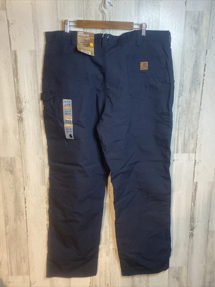 Carhartt Jean 44x32 Midnight Blue Loose Original Washed Duck Dungaree B111