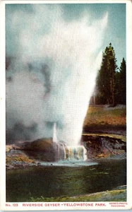Vintage Postcard 1910? Riverside Geyser Yellstone Park Printed In Germany - Picture 1 of 2