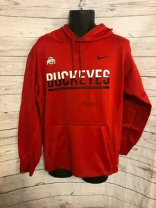 Nike Terma-Fit Graphic Hoodie Ohio State Buckeyes Logo / Sign Red Size L Large - Picture 1 of 8