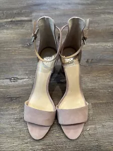 Vince Camuto VC COURT Women Ankle Strap Leather Sandals 11M  Nude Beige - Picture 1 of 24