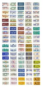 1/43 scale model car assorted USA 1980s license plates state tags 1:43 - Foto 1 di 1