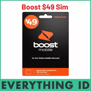 AUSTRALIAN BOOST $49 PREPAID MULTI FIT SIM CARD PACK 3G 4G 5G NORMAL NANO MICRO - Picture 1 of 2