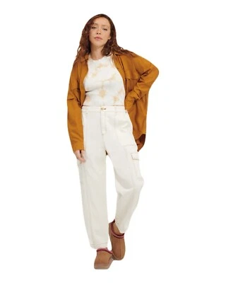 NUEVO UGG Mujer Talla Mediana Marfil Kensley Pierna Ancha Carga Pantalón al Tobillo $128 Foto 1 de 4