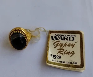 Vintage Montgomery Ward NWT New Mood Ring Gypsy Gold Tone Size 4.5 - Picture 1 of 8