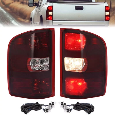 For 2007-2013 Chevy Silverado 1500 2500 3500HD Smoke Red Tail Lights 07-14 LH RH - Image 1 of 4