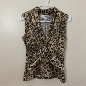 Joseph Ribkoff Designer Twist Top - Leopard Print - Picture 1 of 5