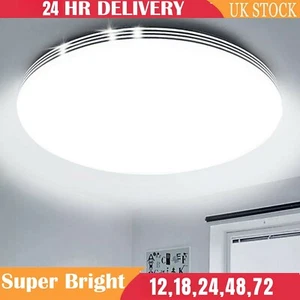 Ceiling Light Round Panel Down Lights Bathroom Kitchen Living Room Wall Lamp UK - Picture 1 of 15