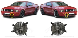 NEW FOR FORD MUSTANG GT 2004 - 2009 FRONT BUMPER GRILLE FOG LIGHT LAMP PAIR SET - Picture 1 of 4