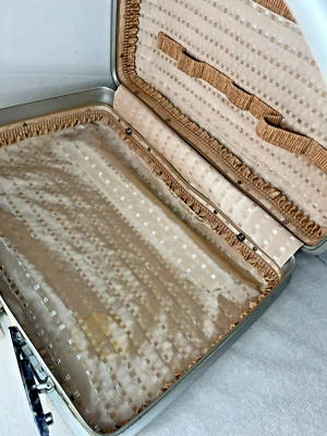 Vintage Sears Courier Luggage Hard Case White/Tan  16.5x12x5 Read description. - Image 1 of 4