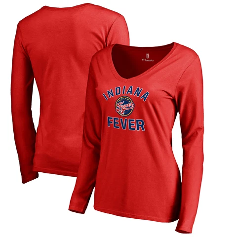 Women's Fanatics Branded Red Indiana Fever Overtime Long Sleeve T-Shirt Cover