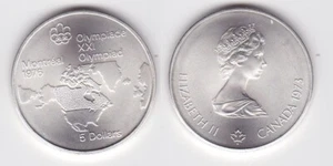 5 Dollar Silber Münze Canada Kanada Olympiade Montreal Weltkarte 1973 (135622) - Bild 1 von 1