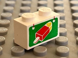 LEGO brick with ice cream ref 3004pb005 / set  675 6601 7824 1064 - Foto 1 di 1