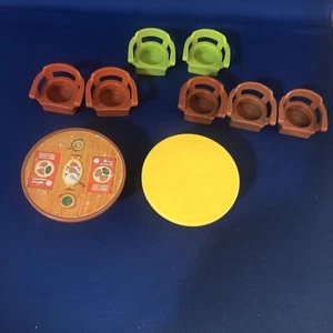 Fisher Price 2 TABLES & 7 CHAIRS Little People Vintage Toys - Picture 1 of 8