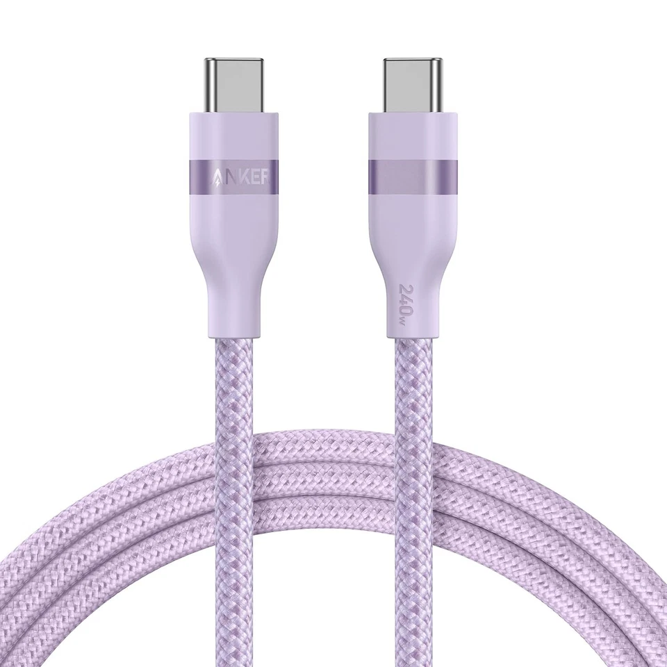 Anker USB C Cable 240W Fast Charging 6ft Upcycled-Braided for iPhone 15/MacBook - Image 1 of 1