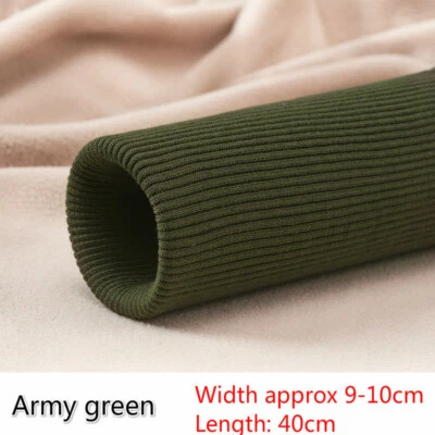 Chaqueta elástica de tela acanalada de punto grueso de algodón puño escote cintura ribete acanalado Foto 1 de 4