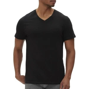 GAP V-Ausschnitt T-Shirts Herren klein schwarz Baumwolle 3er-Pack weicher Stoff ohne Etikett - Bild 1 von 5