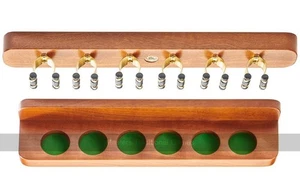 Premium Mahogany Cue Rack with Brassed Clips, Made in UK (Holds 6 Cues) (UK) - Picture 1 of 1