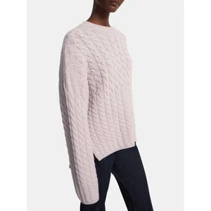 Theory Karenia Cable Knit Sweater in Felted Wool Cashmere Lilac - Picture 1 of 8