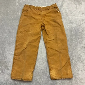 Brown Duck Canvas Vintage Mens SAFTBAK Workwear Hunting Pants 30 x 24 (stiff) - Picture 1 of 17