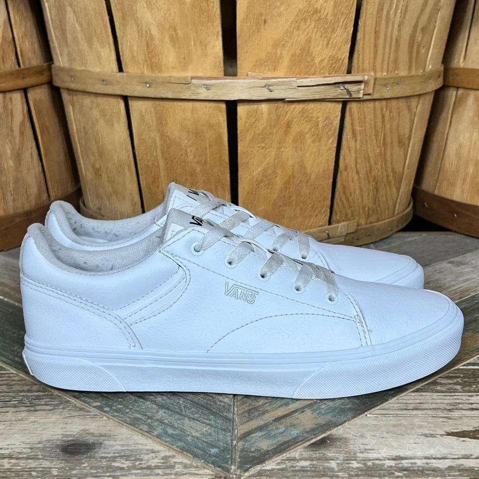 Vans Seldan GS Zapatillas de Skateboarding de Cuero Blanco Unisex Jóvenes Niños Talla 6 Foto 1 de 4