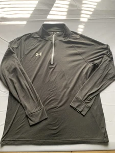 Under Armour Hombres Gris Equipo Toda Temporada 1/4 Cremallera Manga Larga Jersey Talla L - Imagen 1 de 7