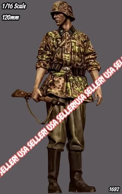 1/16 120mm Resin Figure German Infantryman Standing w 98K Rifle Model Kit 1692 - Image 1 of 3
