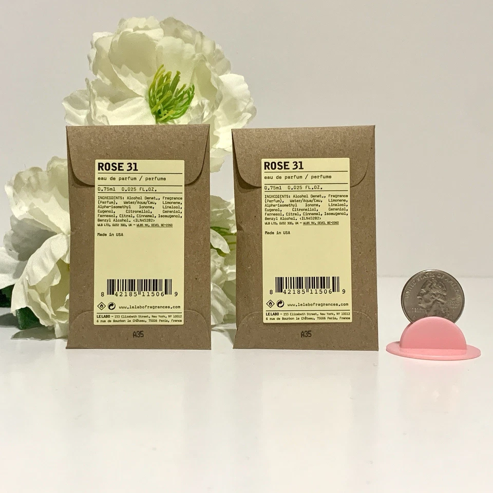 Le Labo Eau De Parfum 0.025oz / 0.75ml Vetiver 46 Rose 31 Tonka 25 Authentic