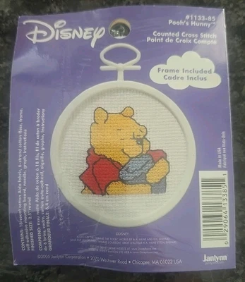 Disney Pooh's Hunny Counted Cross Stitch #1133-85 Ornament Frame Included  - Image 1 of 2