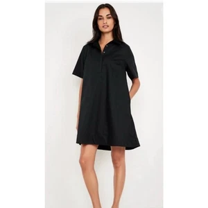 NWT Old Navy Womens Size Large Black Short Sleeve Mini Swing Shirt Dress Classic - Picture 1 of 8