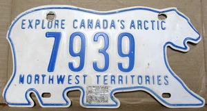 Vintage - Esplora Canada Territori Artico Nord-Ovest Orso Targa Targa Auto Targa - Foto 1 di 2