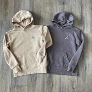 Nike Jordan Athletic Hoodie Sweatshirt Lot Brown Tan Boys Medium - Picture 1 of 1