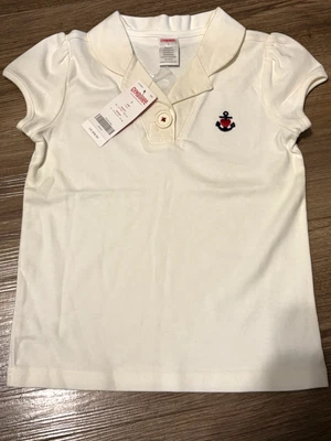 NUEVA CAMISA POLO Top Gymboree Girls - TALLA 7 - BON VOYAGE Heart ANCHOR Manga Corta Foto 1 de 4