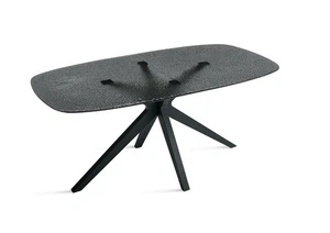 Tavolo da pranzo in vetro martellato design moderno fumè CIC-726 - Picture 1 of 4