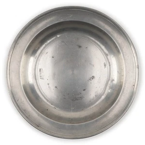 Philadelphia Love Birds, 11" x 1 ½" Shallow Pewter Bowl, Antique c1800, 001 - Picture 1 of 12