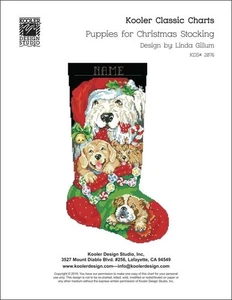 Welpen für Weihnachtsstrumpf Kreuzstichmuster von Kooler Design Studio - Bild 1 von 2